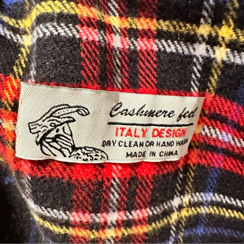 Cashmere Feel Italy Designed‎ Men's Plaid Scarf